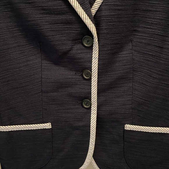 Brooks Brothers Navy Blue With Striped Trim Blazer Size 2 - Picture 9 of 12